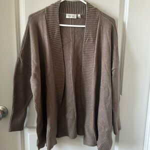 Split side drop cardigan | Brown | Size Small